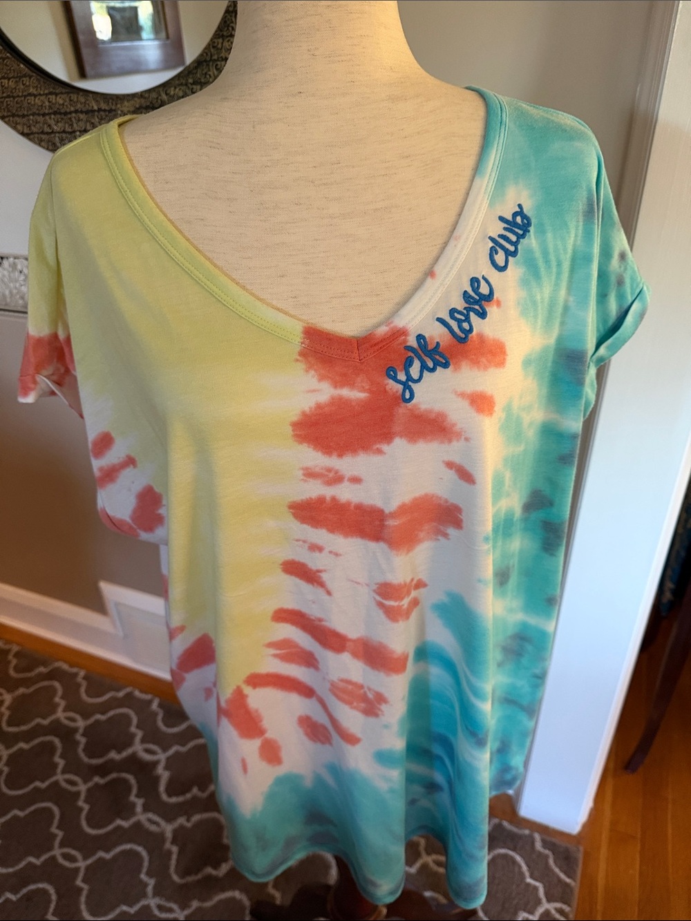Self Love Club Tie-Dye V-Neck Tee - Multicolor 3x